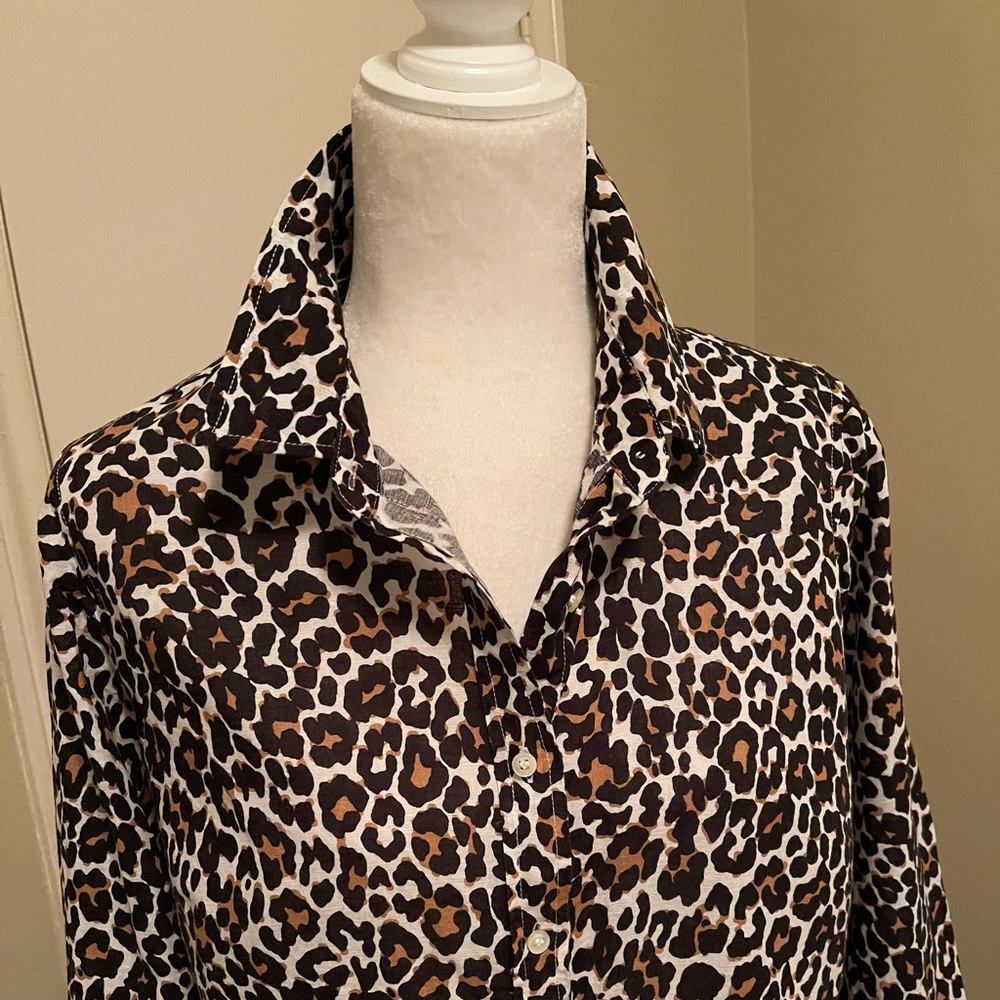 J. Crew Cotton/Linen Long Sleeved Blouse